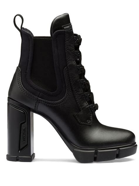 prada ankle shoes|Prada chunky heel ankle boots.